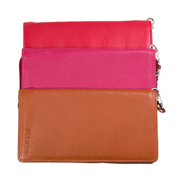 St Louise Travel Wallet- Real Leather with RFID Style1362