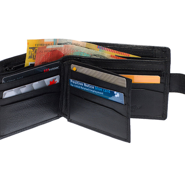 Men's Bi Fold Cowhide  RFID Protected Wallet -1381 C