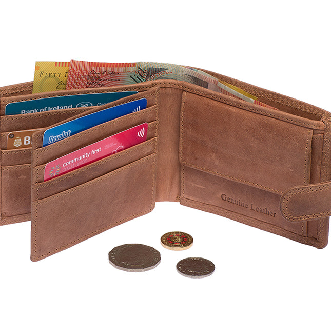 St Louise RFID Protected Cow Hide Hunter Leather Men's Wallet 1390 H