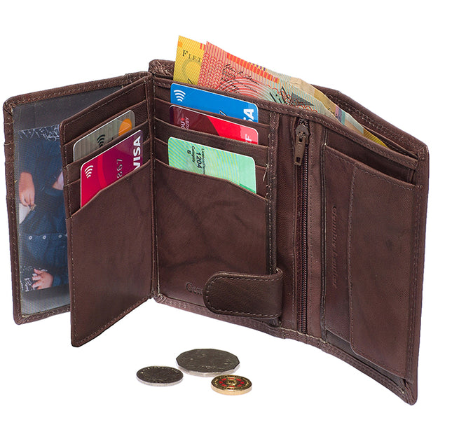 St Louise Genuine Leather RFID Protected  Bi Fold Men's Wallet 1458-K