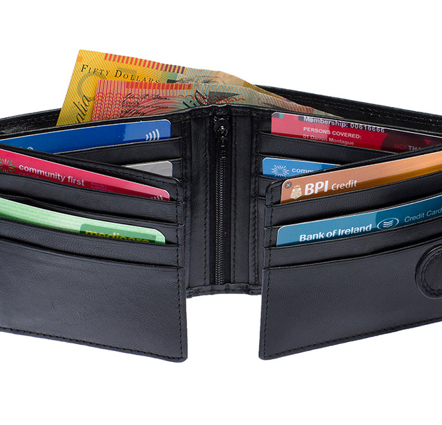 Men's Cow Hide Genuine Leather RFID Protected Wallet 1461 C