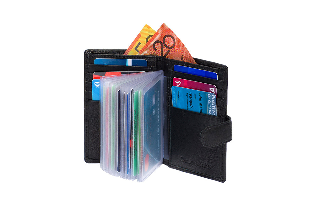 Genuine Leather Card Holder With Extra Plastic sleeves RFID Blocking 1 St. Louise Leather Goods Pty Ltd Genuine Leather Card Holder With Extra Plastic sleeves RFID Blocking 1 St. Louise Leather Goods Pty Ltd