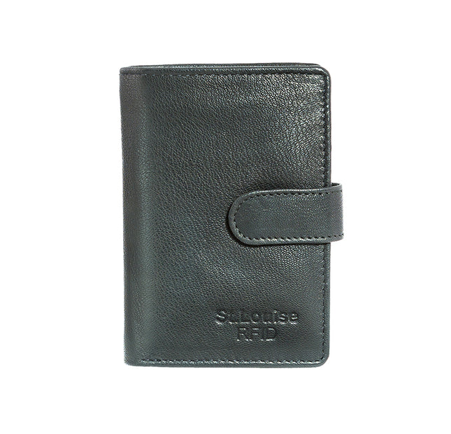 Genuine Leather Card Holder With Extra Plastic sleeves RFID Blocking 1472-P
