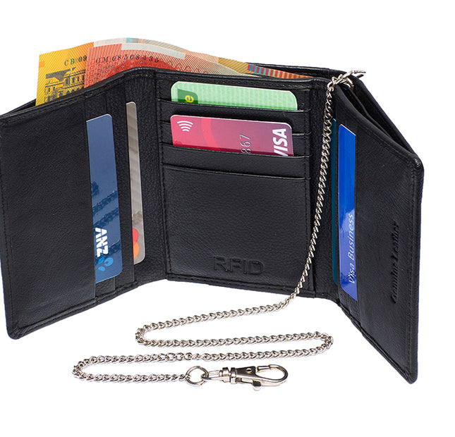 Men’s Cowhide Chain Wallet With RFID Protection 1507 C