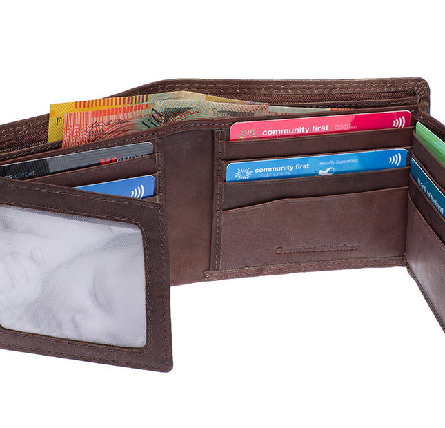 St Louise Genuine Leather RFID Protected Bi Fold  Men's Wallet 1539-K