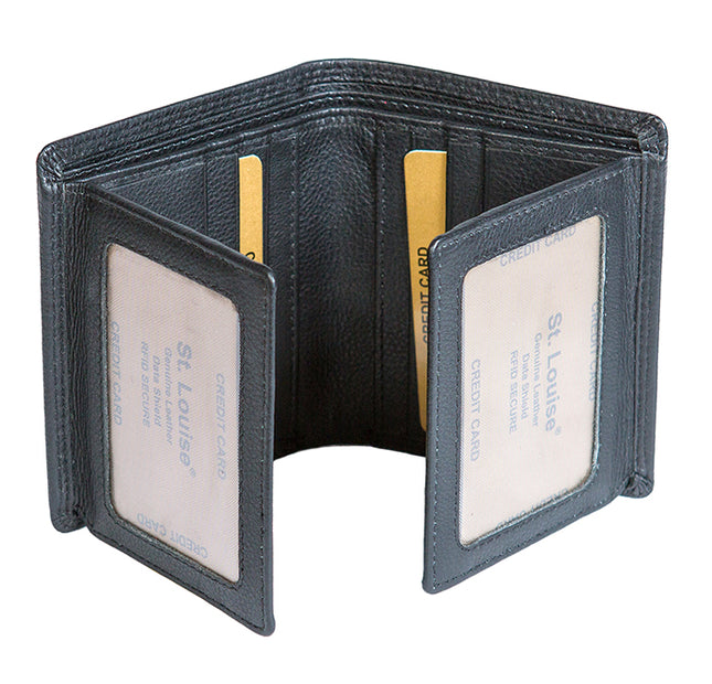 Men's Genuine Cowhide Vertical RFID Protected  Wallet-1558 C