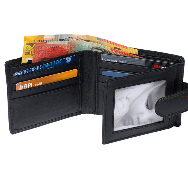 Men's  Genuine Cowhide RFID Protected Wallet-1671 C