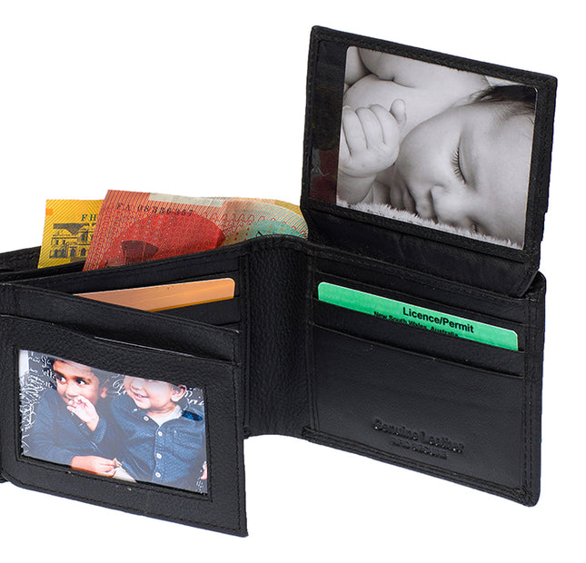 Men’s Genuine Cow hide  RFID Protected Wallet-1678 C