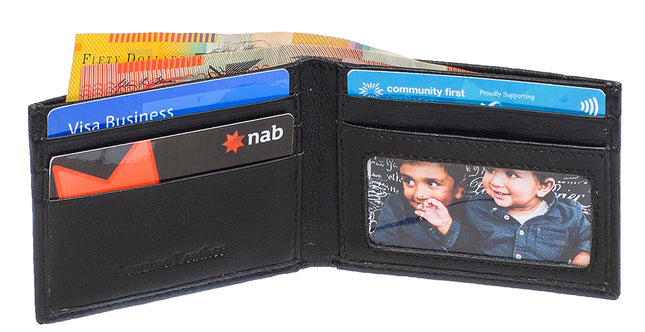 Men's Genuine  Leather  Slim Leather RFID Protected Wallet 1802