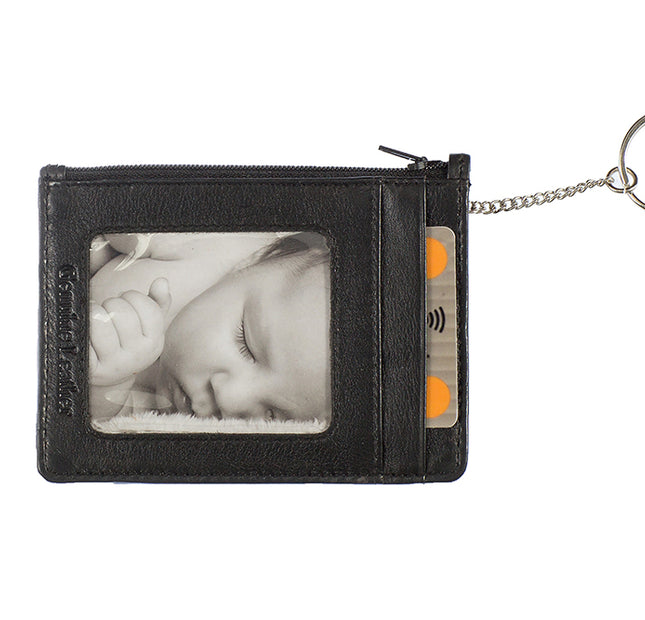 Genuine Cow Hide Card Holder with Key ring1979