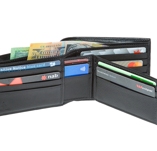 Men's Cow Hide Genuine Leather Bi Fold RFID Protected  Men's Wallet 1987 C