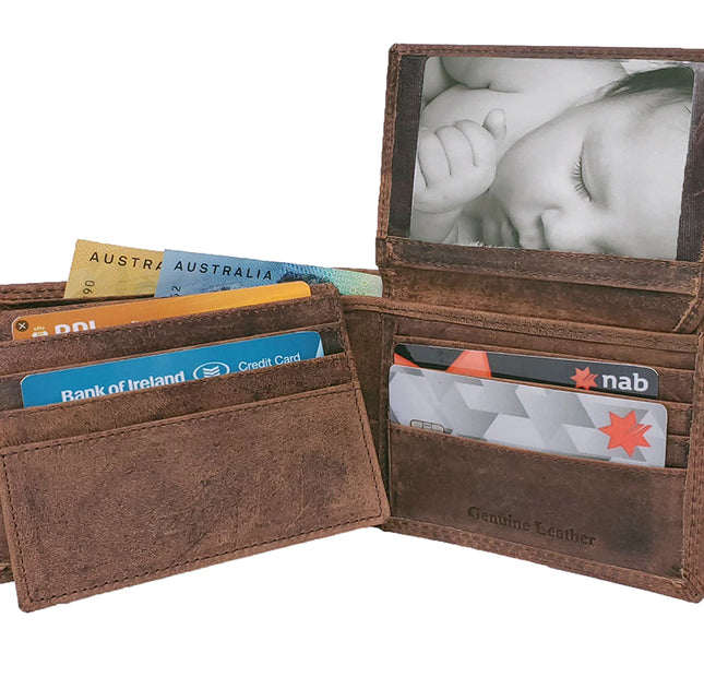 St Louise Genuine Hunter Leather RFID Wallet-1990-H